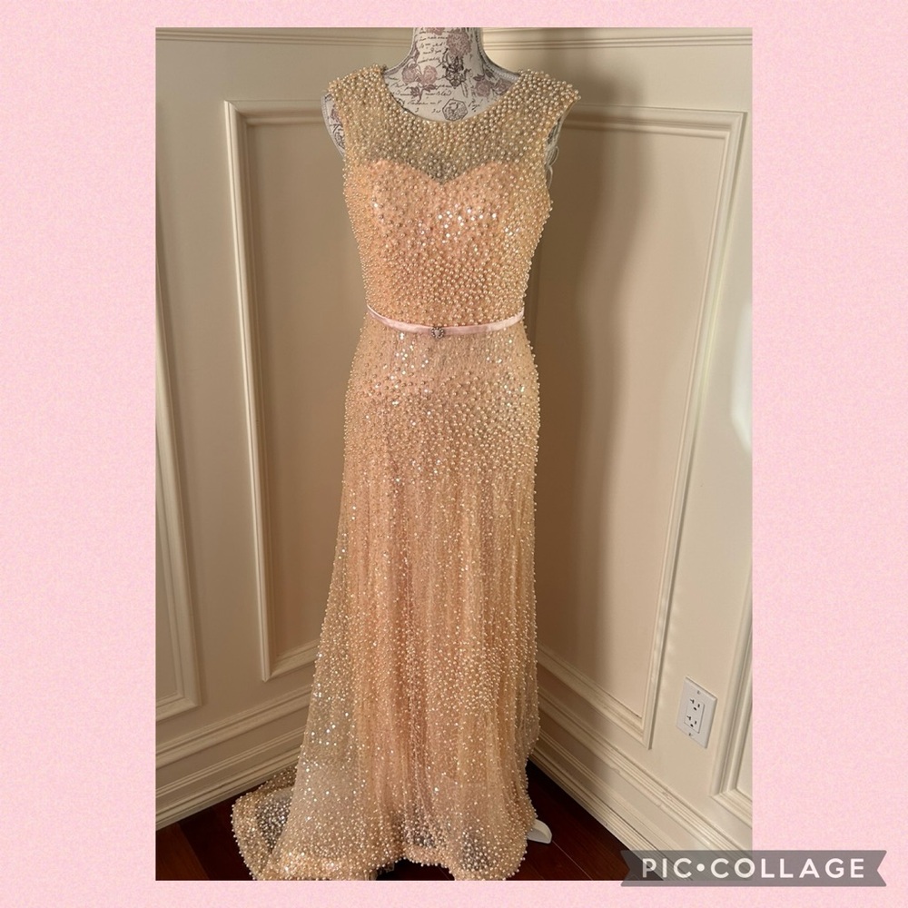 Pearl cluster formal gown 6